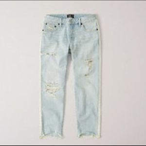 Abercrombie light washed boyfriend jeans